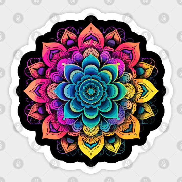 Mandala Magic Meditation Sticker by MushMagicWear